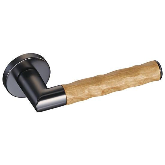 [QFCGQ4] QF_Lever Handle (Pearl Black_GQ, K-Wood Light Brown_4, Lever Handle with Rose only)