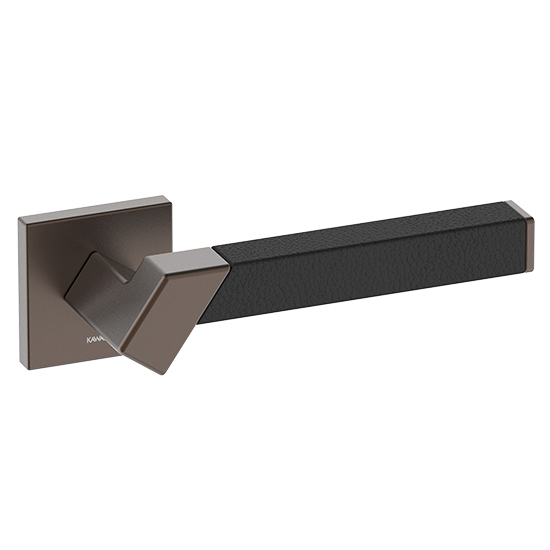 [TBT4Q7] TB Lever Handle (Dark Umber_4Q, Black Leather, Lever Handle with Rose only)