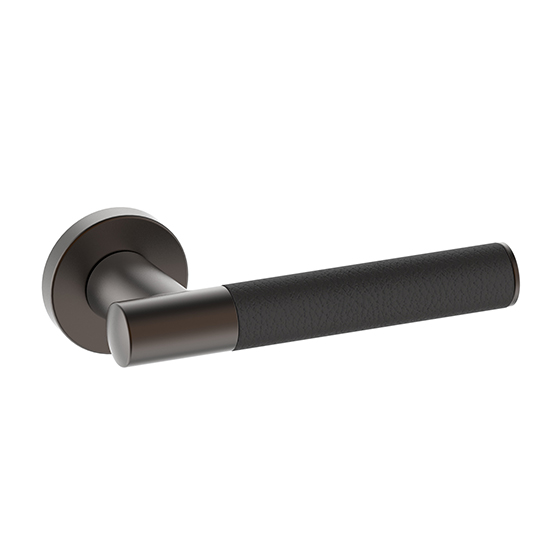 [TCC4Q7] TC Lever Handle (Dark Umber_4Q, Black Leather, Lever Handle with Rose only)
